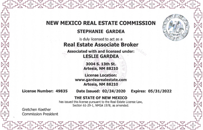 Real Estate Associate Broker certificate